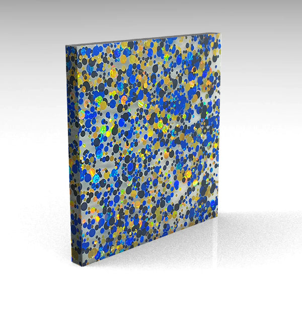 Blue/Black/Gold Bubble Glitter Acrylic