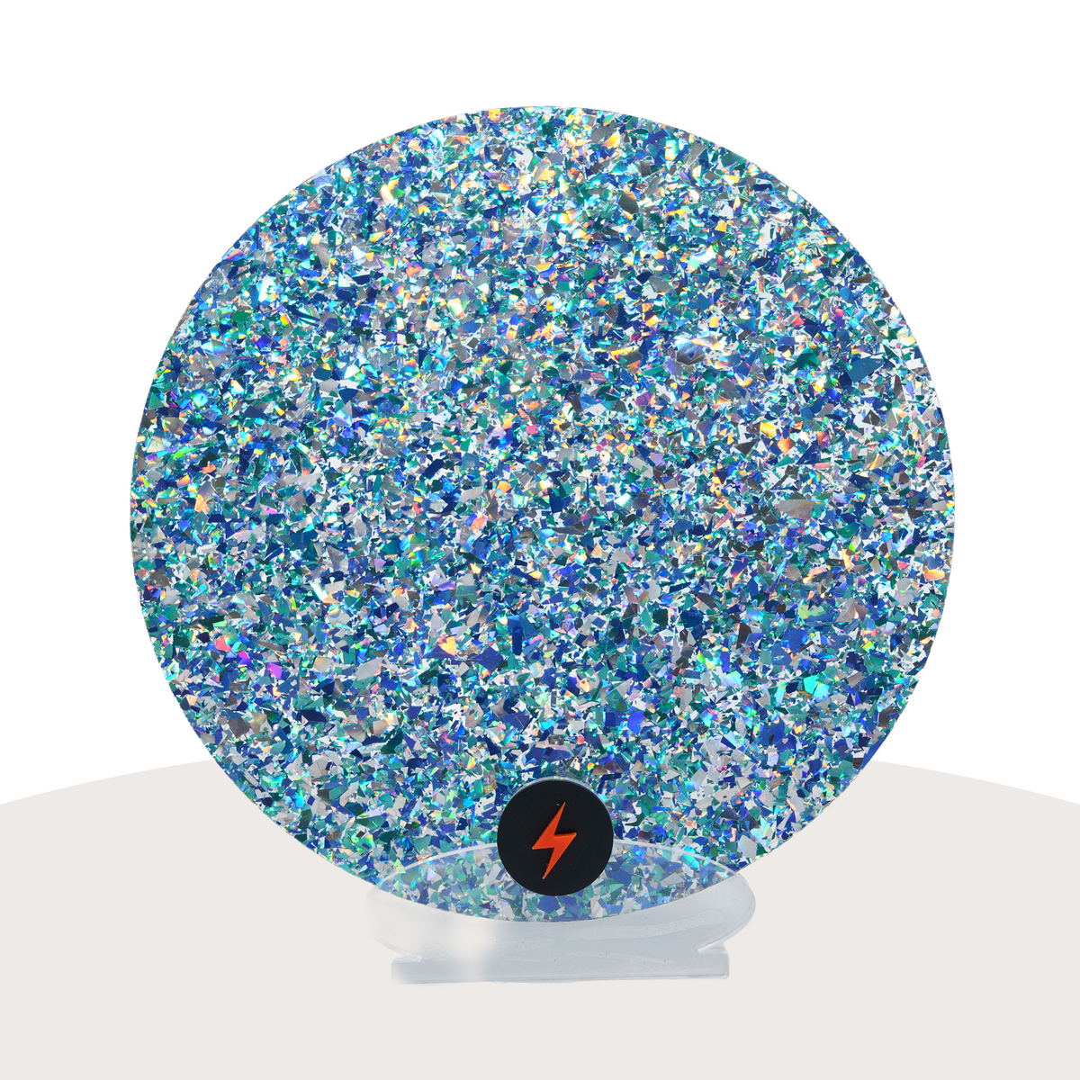 Aqua Chunky Glitter Acrylic — Front view