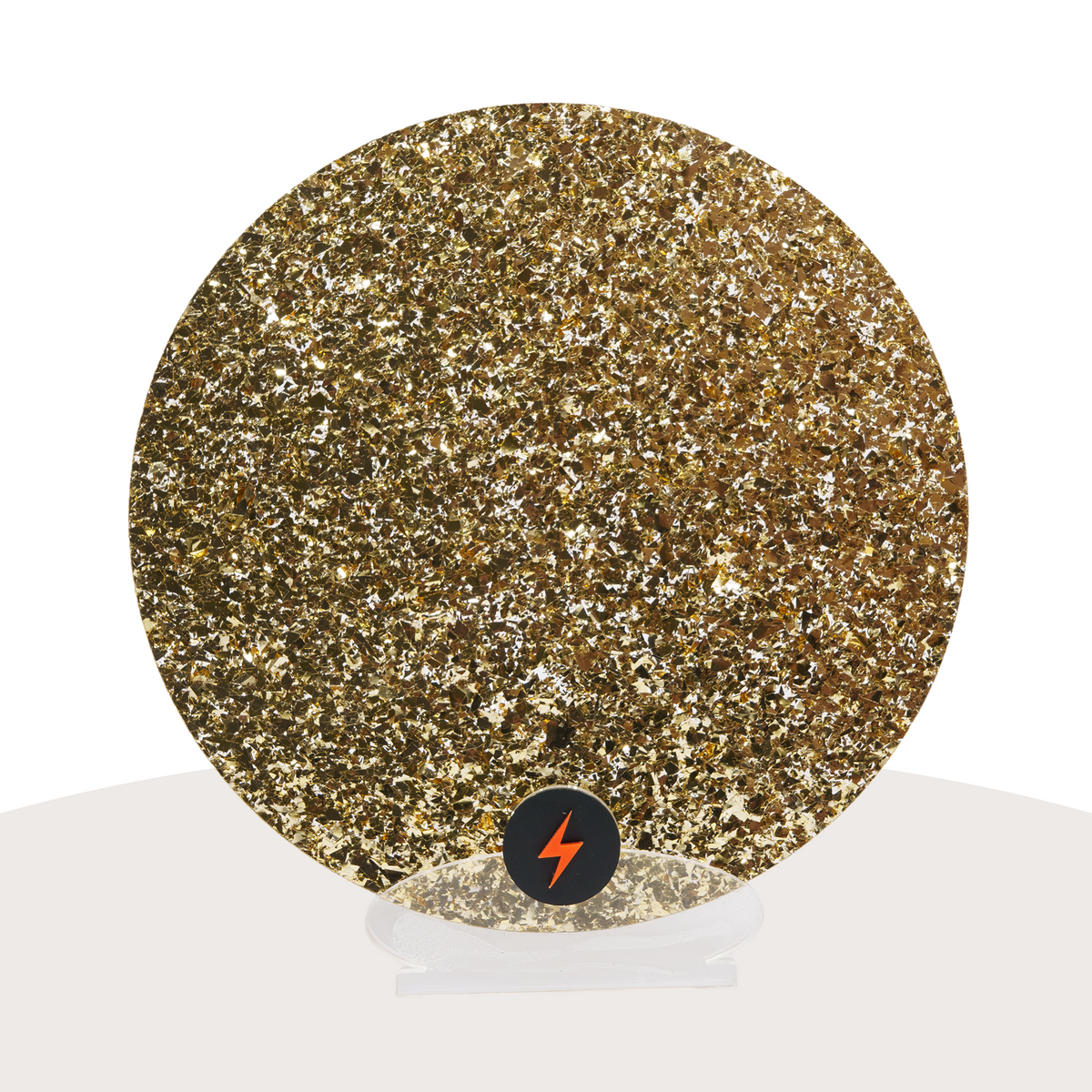 Chunky Gold Chunky Glitter Acrylic — Front view