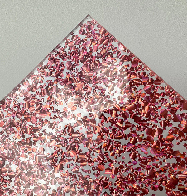 Holographic Rose Gold Crackle Glitter