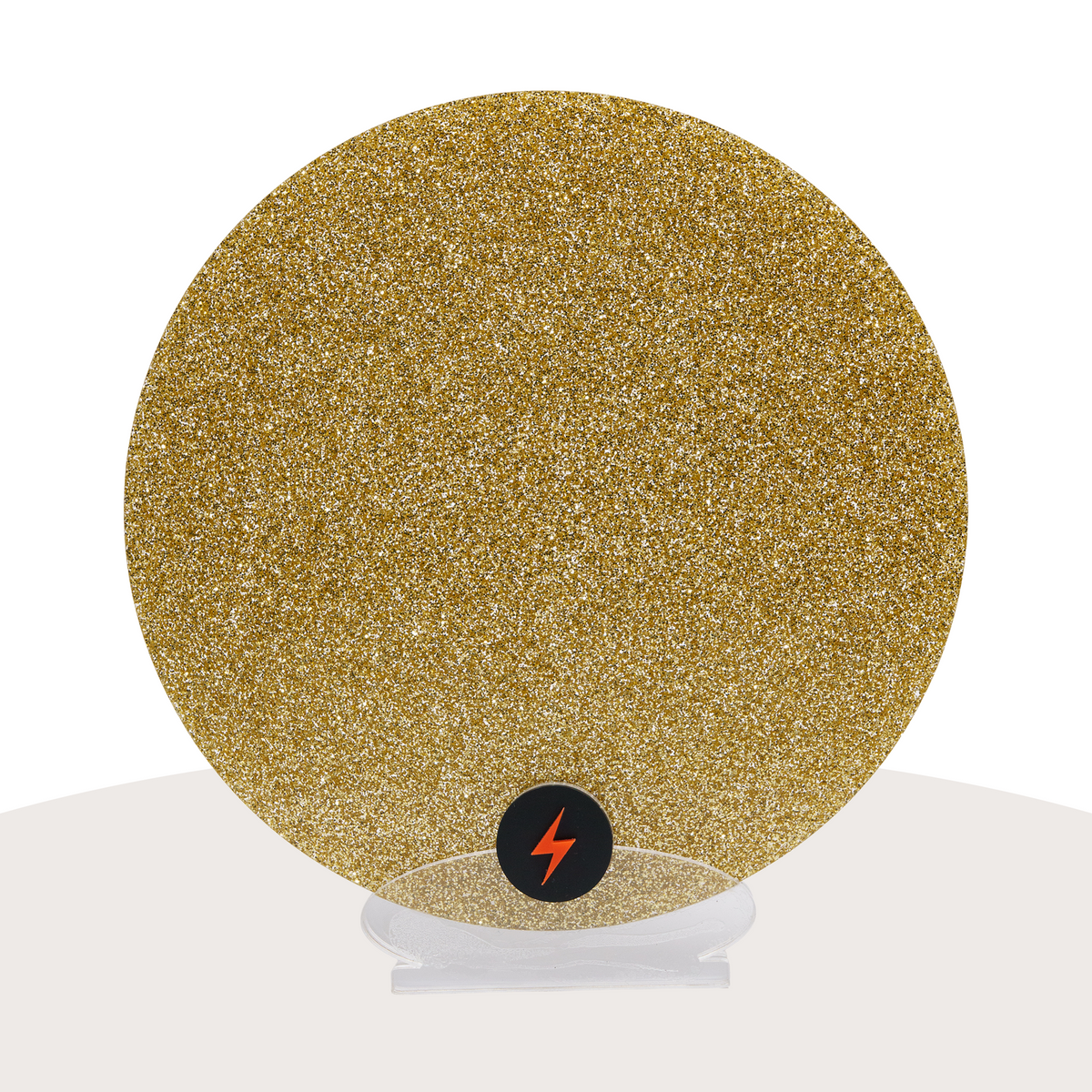 Light Gold Standard Glitter Acrylic — Front view