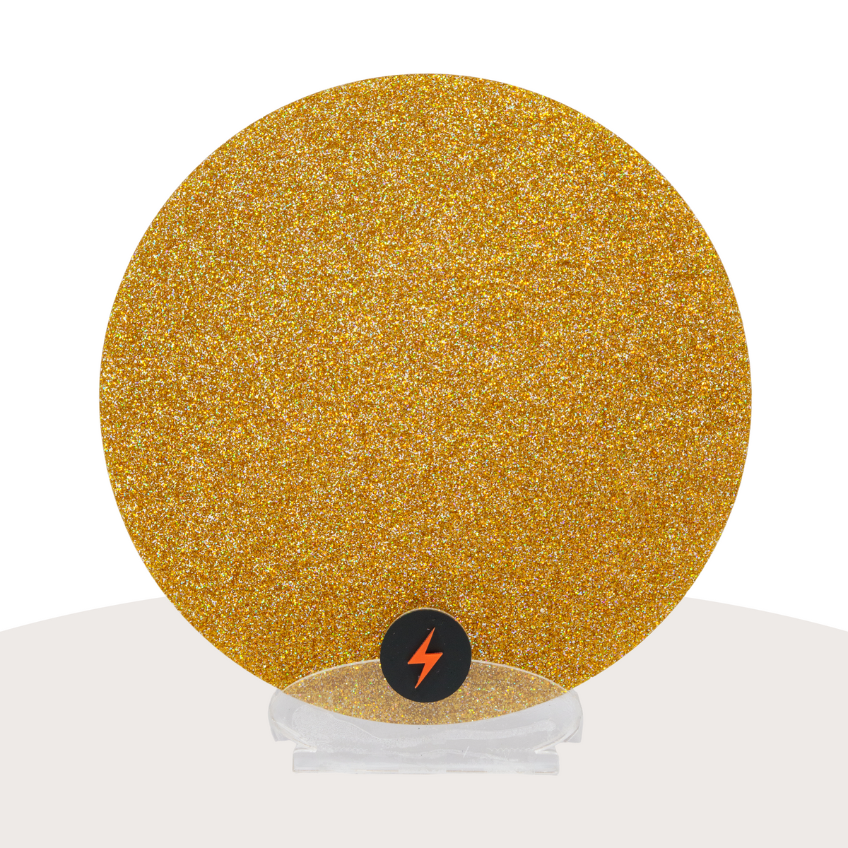 Holographic Gold Standard Glitter Acrylic — Front view