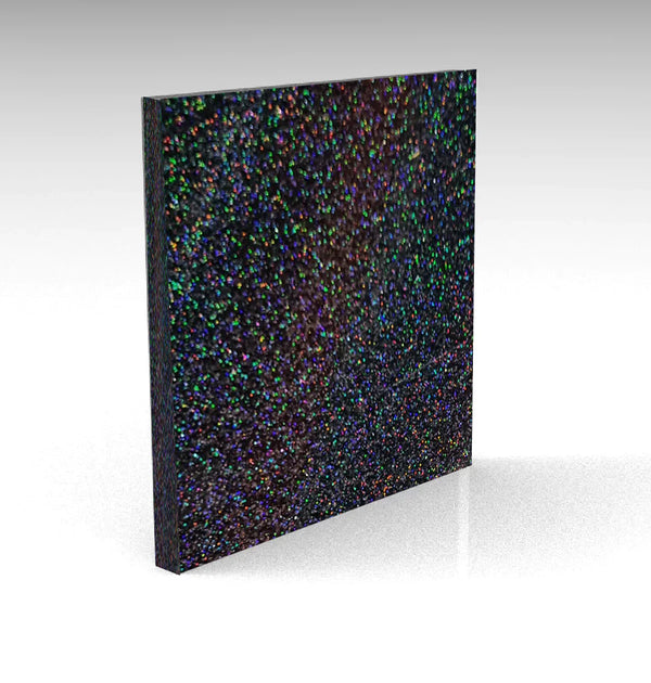Holographic Black Standard Glitter Acrylic