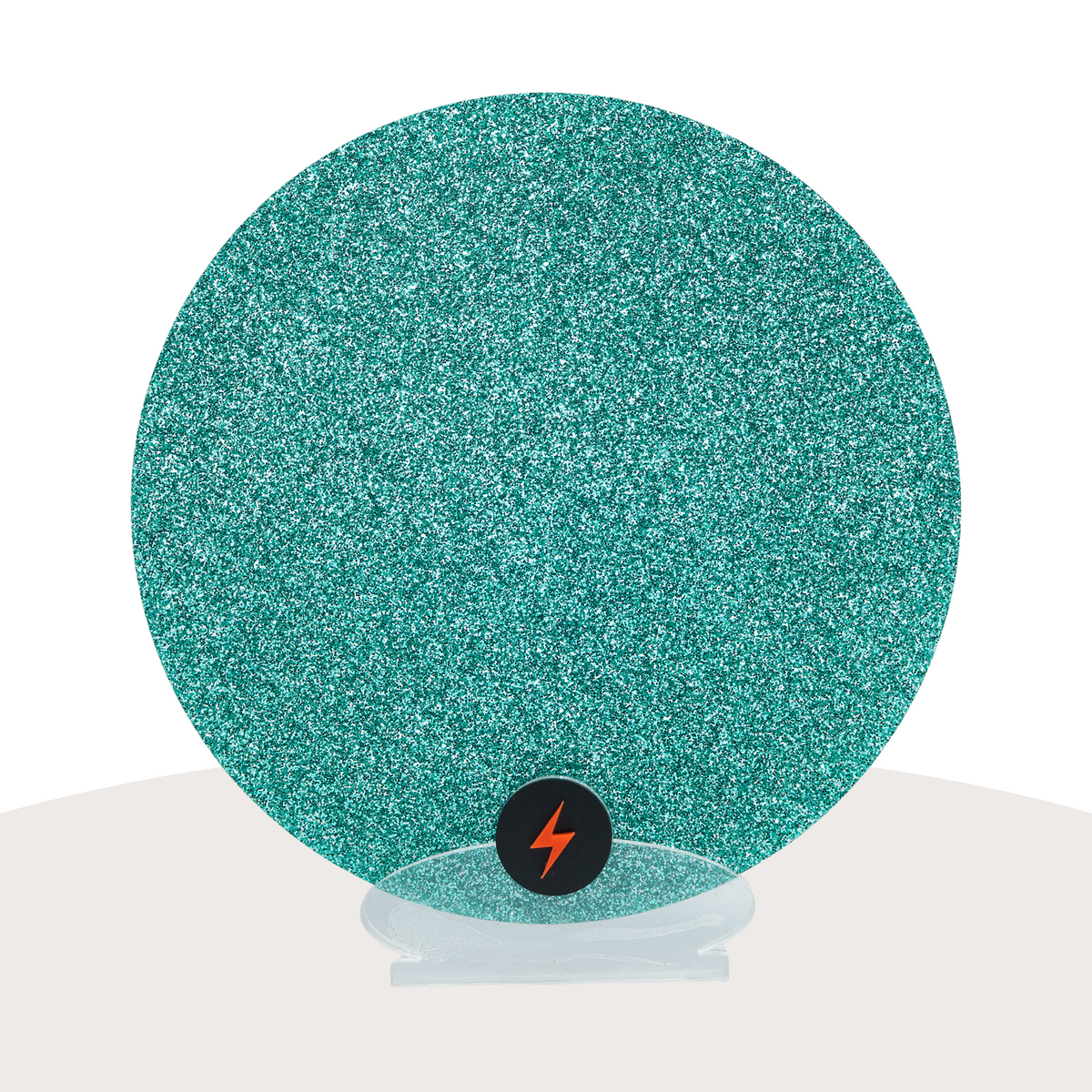 Aqua/Teal Standard Glitter Acrylic — Front view