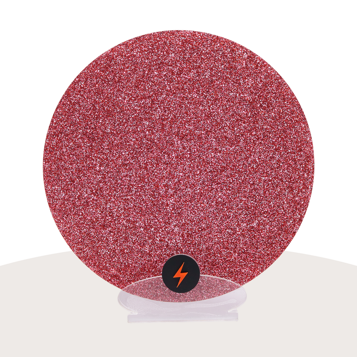 Deep Rose Standard Glitter Acrylic — Front view