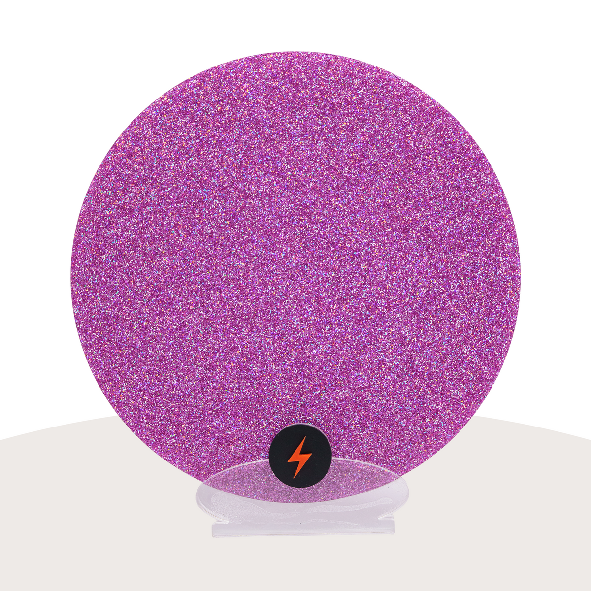 Holographic Violet Standard Glitter Acrylic — Front view