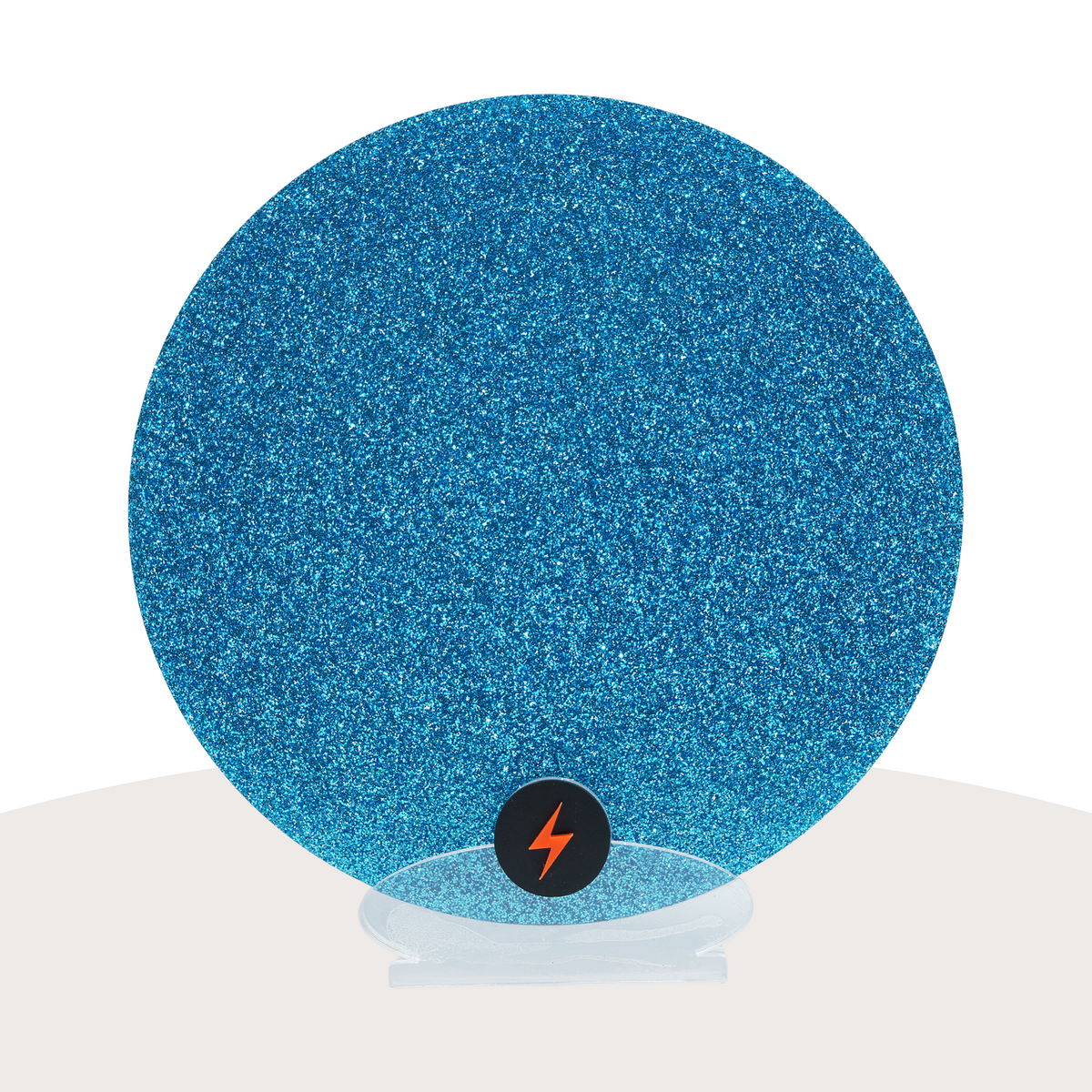 Cyan Standard Glitter Acrylic — Front view