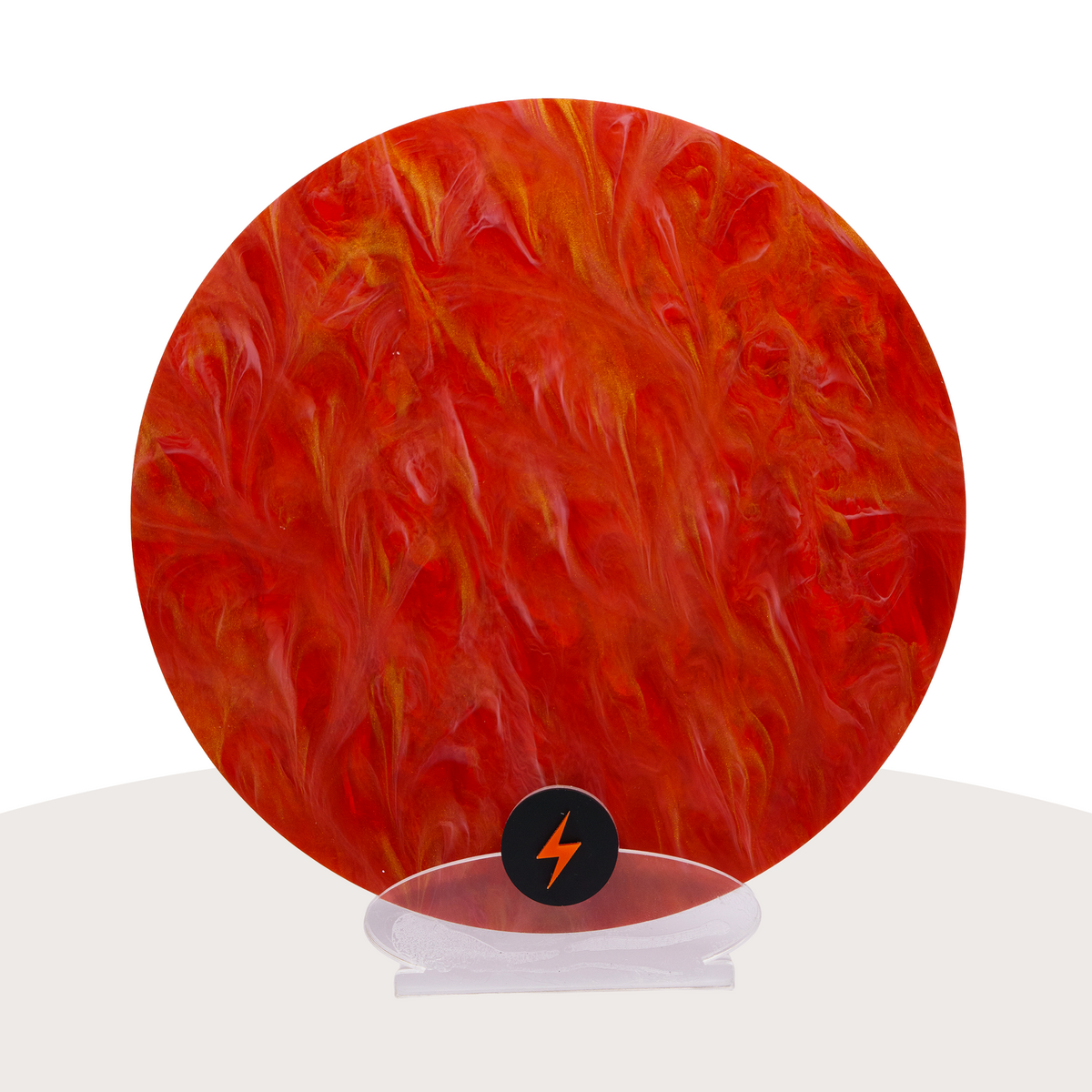 Red Gold Starlight Shimmer Acrylic — Front view