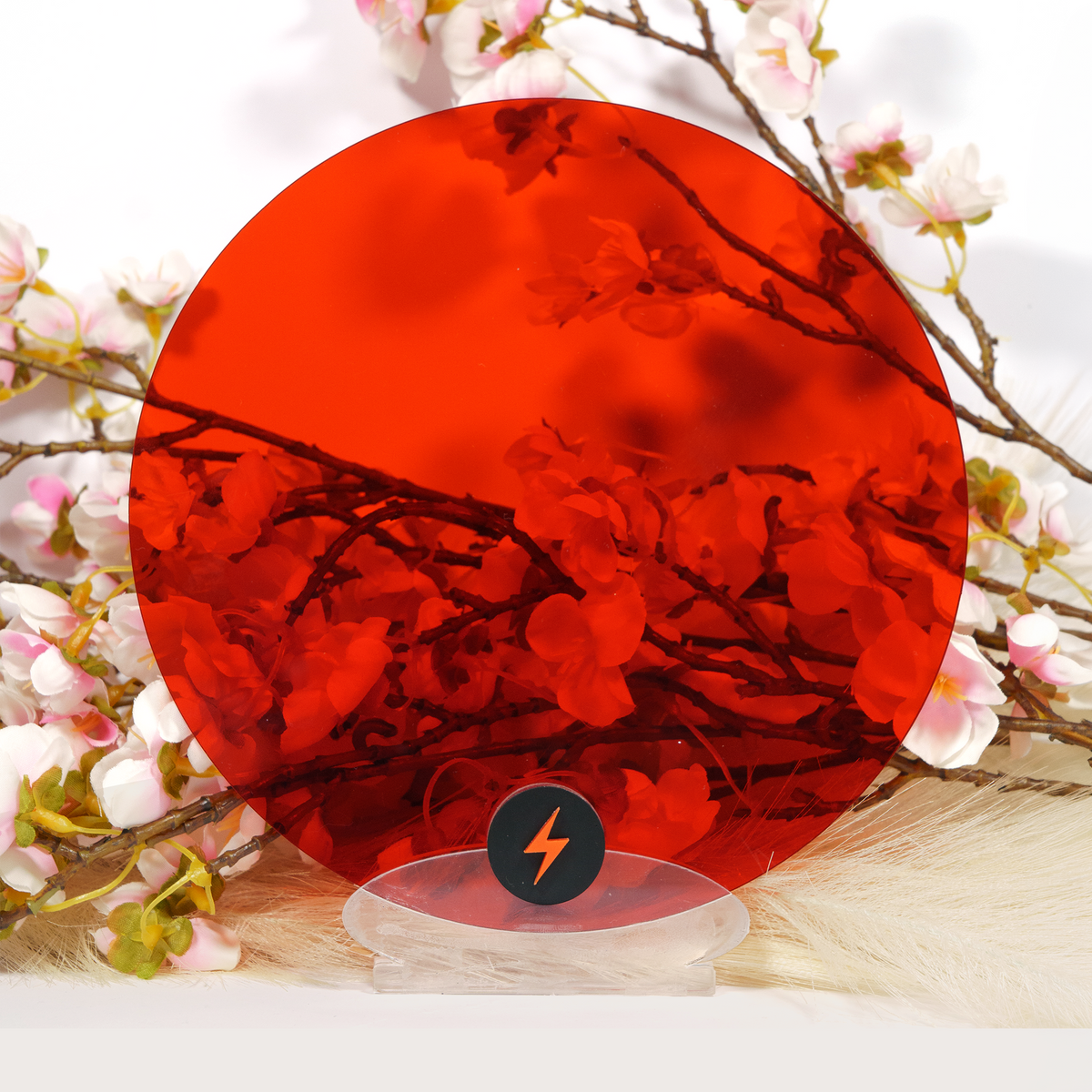 Red Transparent Acrylic — Front view