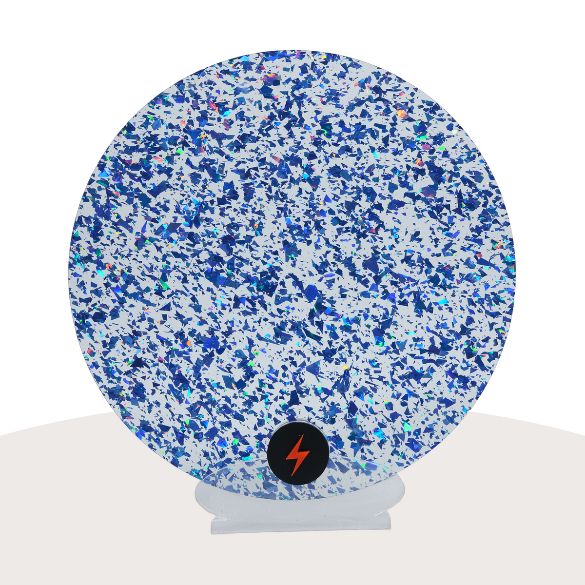 Blue Tinsel Glitter Acrylic — Front view