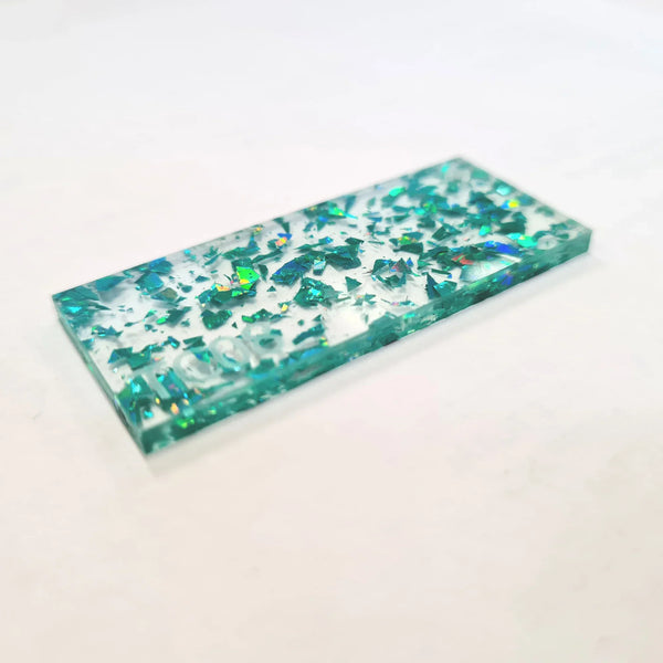 Aqua Tinsel Glitter Acrylic