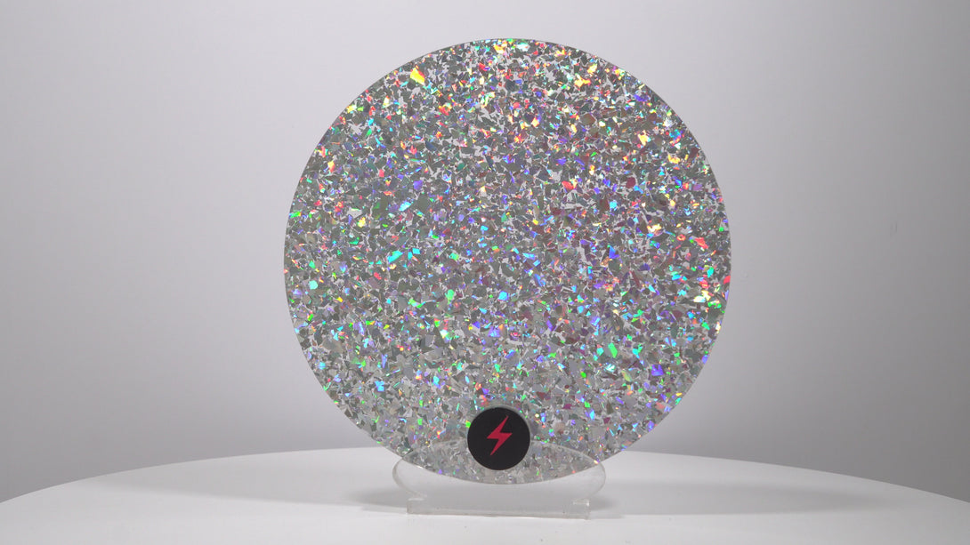 Holographic Silver Chunky Glitter Acrylic — Product video